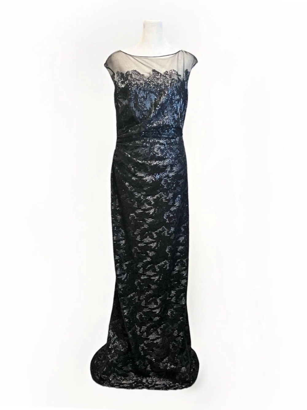 Black Sequin Evening Gown Dress Formal fitted Maxi Sleeveless